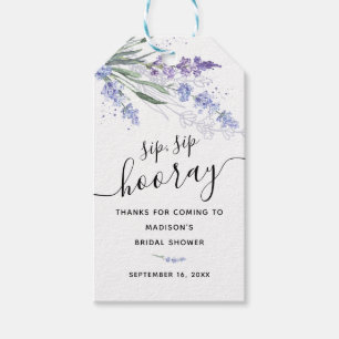 Lavender Sip Sip Hooray Favor Bridal Shower Gift Tags