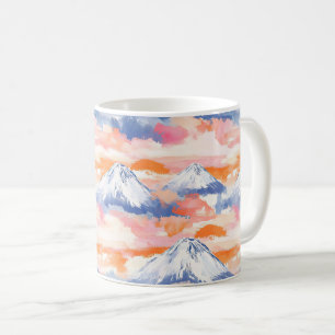 Lavender Snowy Mountain Scenic Watercolor Coffee Mug