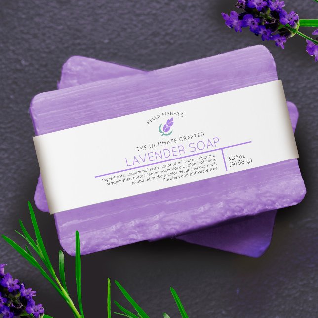 lavender soap beauty product label invitation belly band (Creator Uploaded)