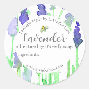 Lavender Soap Label Honeybee Herbs Product Sticker