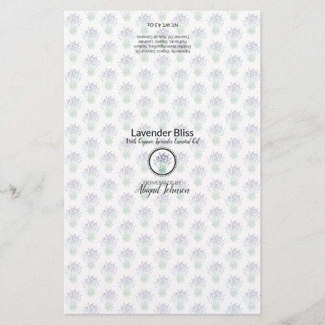 Lavender Soap Packaging Wrapper | Linen Paper (Front)