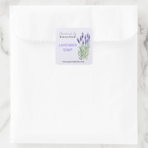 Lavender soap painted with watercolors square sticker