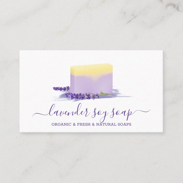 Lavender Soap Soy Natural Spa Cosmetic Business Card (Front)