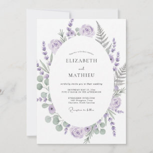 Lavender Soft Herbal Wedding Invitation