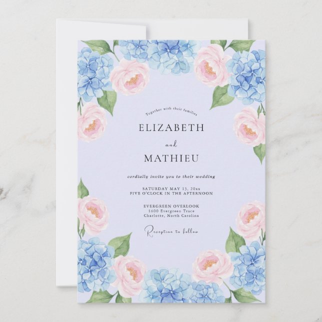 Lavender Soft Spring Wedding Invitation (Front)