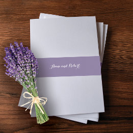 Lavender Solid Personalised Wedding Invitation Belly Band