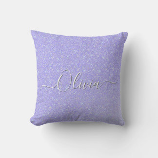 Lavender Sparkle Soft Pastel Custom Name  Cushion
