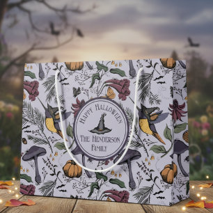 Lavender Spooky Halloween Hummingbird Garden Large Gift Bag
