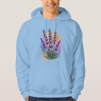 Lavender Sprig Watercolor Botanical Hoodie