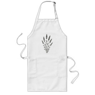 Lavender Sprigs – Minimalist Botanical Design on Long Apron