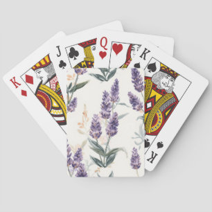 Lavender Sprigs Watercolor Botanical Purple Floral Playing Cards