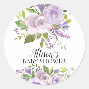 Lavender Spring Floral Baby Shower Envelope Seal