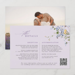 Lavender Spring Wildflower Meadow Garden Wedding Enclosure Card