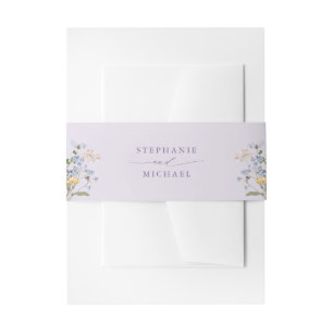 Lavender Spring Wildflower Meadow Garden Wedding Invitation Belly Band