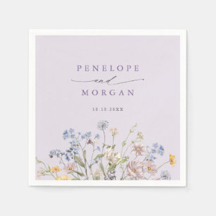 Lavender Spring Wildflower Meadow Garden Wedding Napkin