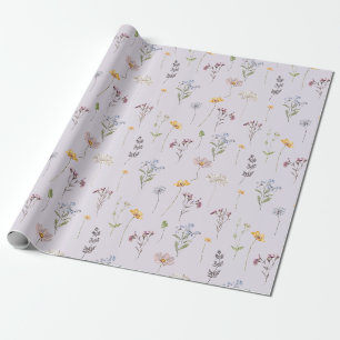 Lavender Spring Wildflower Meadow Garden Wedding Wrapping Paper