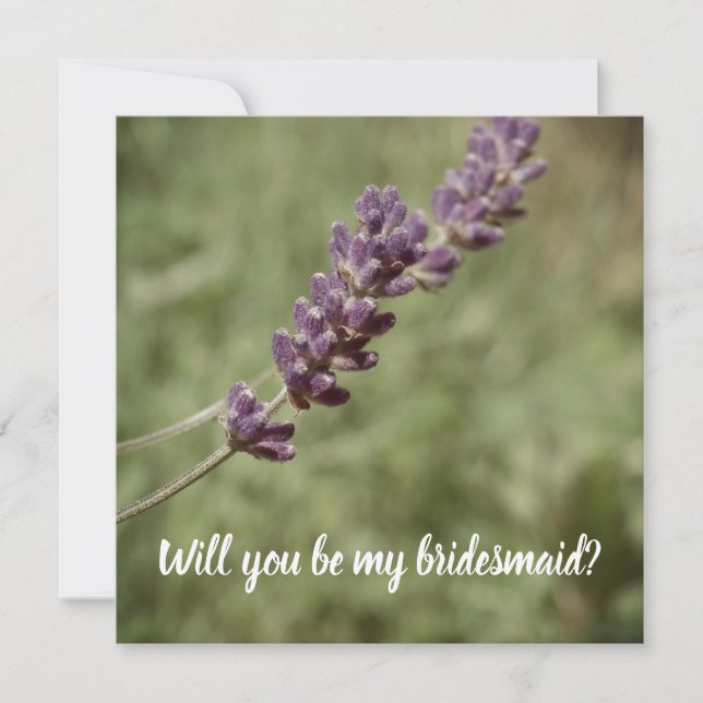 Lavender stalk,  Will you be my flowergirl card (Front)