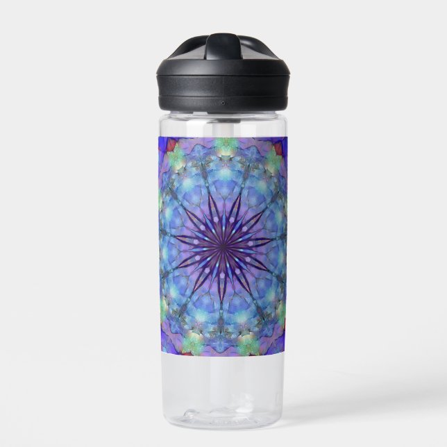 Lavender Starburst Mandala Water Bottle (Front)