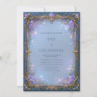 Lavender Starlight Filigree Wedding Invitation