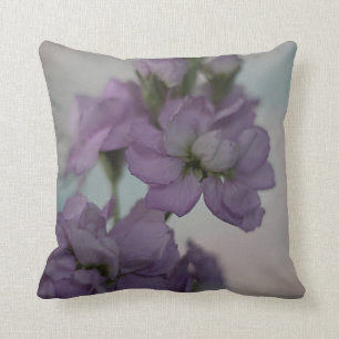 Lavender stock flowers cushion