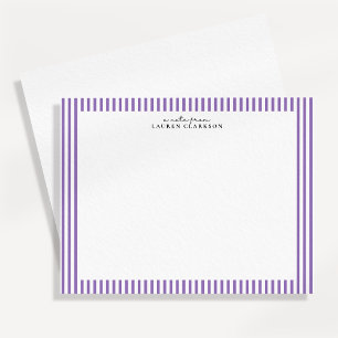Lavender Stripe Border Note Card