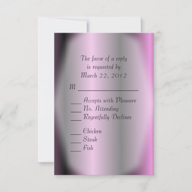 Lavender Stripe Wedding RSVP Card (Front)
