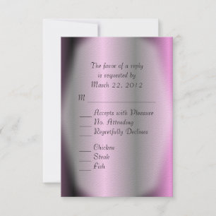 Lavender Stripe Wedding RSVP Card
