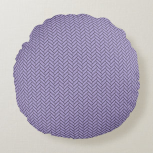Lavender Striped Herringbone Round Cushion
