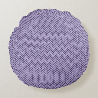 Lavender Striped Herringbone Round Cushion
