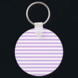 Lavender Striped Key Ring<br><div class="desc">Pastel purple and white stripes</div>