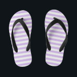 Lavender Striped Kid's Flip Flops<br><div class="desc">Pastel purple and white stripes</div>