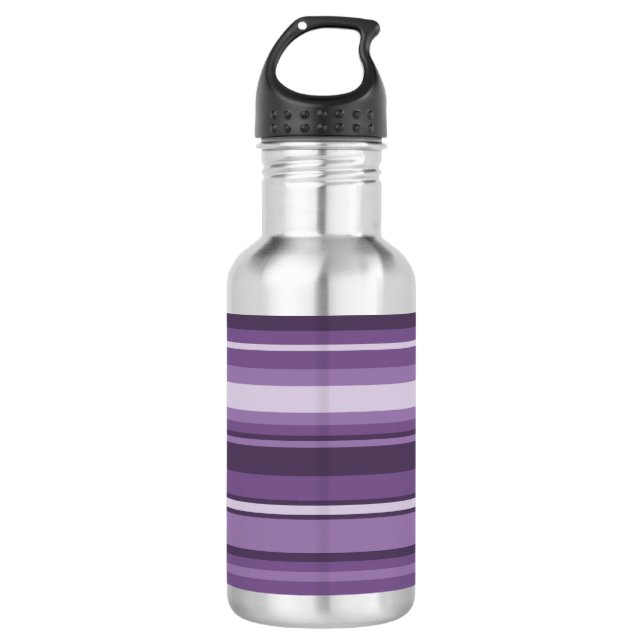 Lavender stripes 532 ml water bottle (Front)
