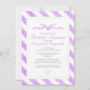 Lavender Stripes Bridal Shower Invitations