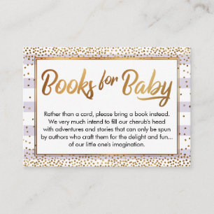 Lavender Stripes Confetti Book Request Enclosures Enclosure Card