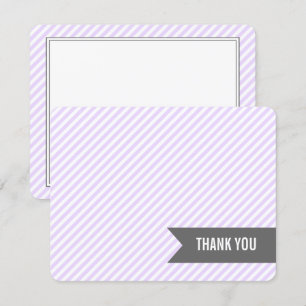 Lavender Stripes Flat Thank You Notes Invitation