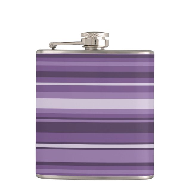 Lavender stripes hip flask (Front)