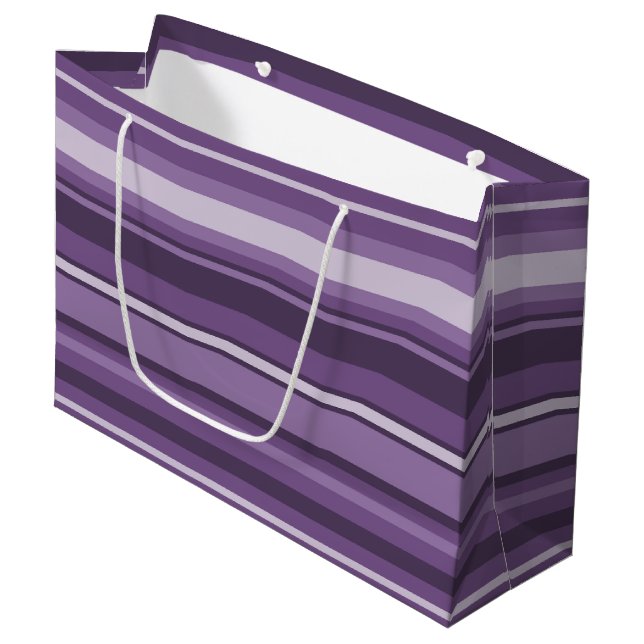 Lavender stripes large gift bag (Front Angled)