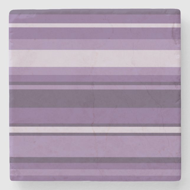 Lavender stripes stone coaster (Front)