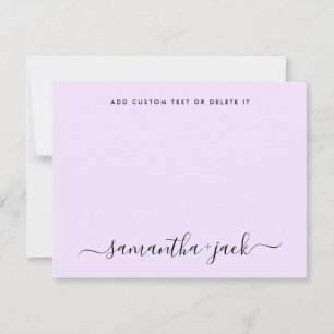 Lavender Stylish Script Elegant Minimalist Card