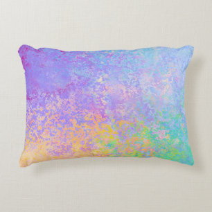 Lavender Sunrise Pastel Neon Alcohol Ink Abstract Decorative Cushion