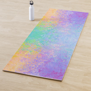 Lavender Sunrise Pastel Neon Alcohol Ink Abstract Yoga Mat
