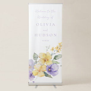 Lavender & Sunshine Floral Wedding Retractable Banner