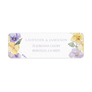 Lavender & Sunshine Floral Wedding Return Address