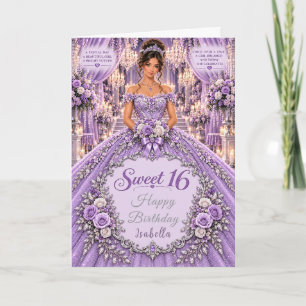 Lavender Sweet 16 Celebration Card