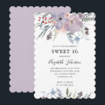Lavender sweet 16. Purple floral 16th birthday Invitation<br><div class="desc">Purple floral sweet 16 invitation. Contact me,  please,  if you need additional items.</div>