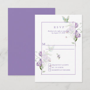 Lavender Sweet Peas RSVP Card