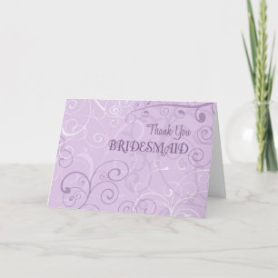 Lavender Swirls Thank You Bridesmaid Card