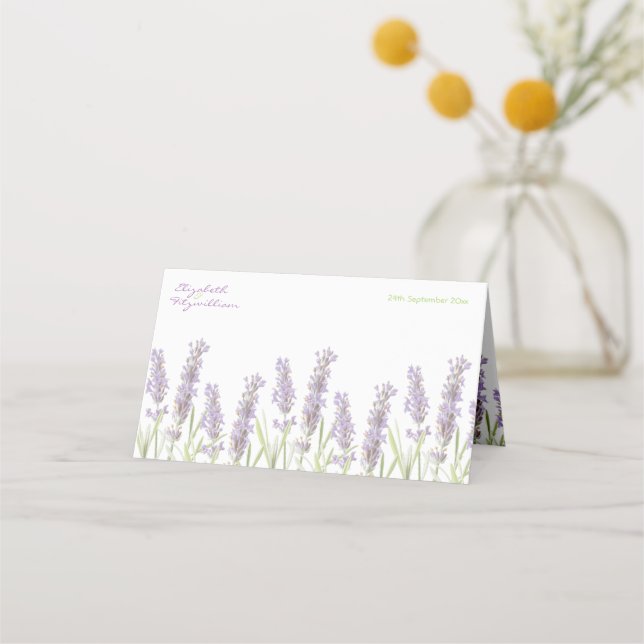 Lavender Table Place Card or Escort Card (Front)