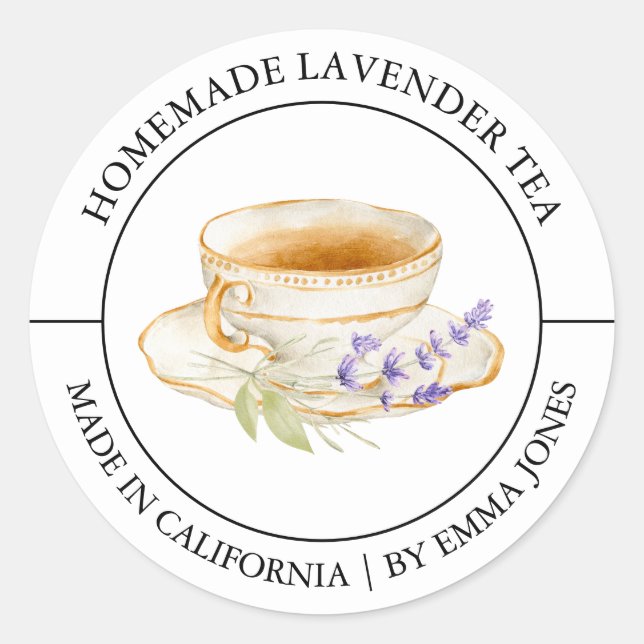 Lavender Tea Modern label (Front)