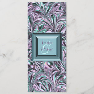 Lavender Teal Blue Wedding Program Programme